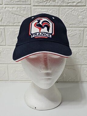 France FFF Cap with Embroidered Logo Navy Blue Adjustable Soccer  Hat NWT